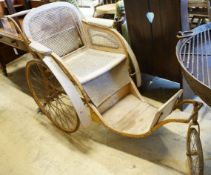 A late Victorian caned invalid chair