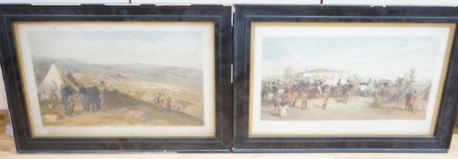 Bryson after Simpson, two coloured lithographs, Scenes from the Crimea, 'Cavalry Camp' and '