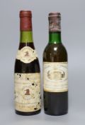 Two 36cl bottles of red wine; Chateau Margaux 1973 and Vercherre 1971