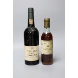 A bottle of 1977 Taylor's Port, 75cl, together with a bottle of 1976 Sauternes, 30cl