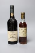 A bottle of 1977 Taylor's Port, 75cl, together with a bottle of 1976 Sauternes, 30cl