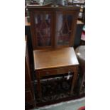 A small Edwardian banded mahogany bureau cabinet, width 52cm, depth 43cm, height 130cm