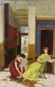 John F. Parsons (1850-1898), oil on canvas, Lady's in a Roman villa, signed, 75 x 49cm
