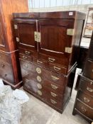A Chinese elm chest on chest, width 90cm, depth 42cm, height 144cm