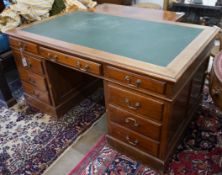 An early 20th century mahogany pedestal desk, width 152cm, depth 90cm, height 78cm