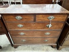 A George III mahogany chest of five drawers, width 108cm, depth 54cm, height 99cm