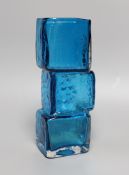 A Whitefriars 'Drunken Bricklayer's' glass vase, designed by Geoffrey Baxter, pattern number 9673,