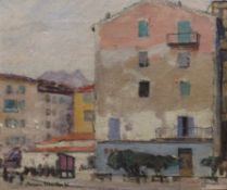 After Maurice Utrillo, oil on canvas, Street scene, bears signature, by Arthur Immanuel Lowenthal,