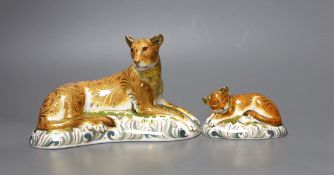 Two Royal Crown Derby paperweights - Lioness, gold stopper, boxed with certificate and Sleepy Lion