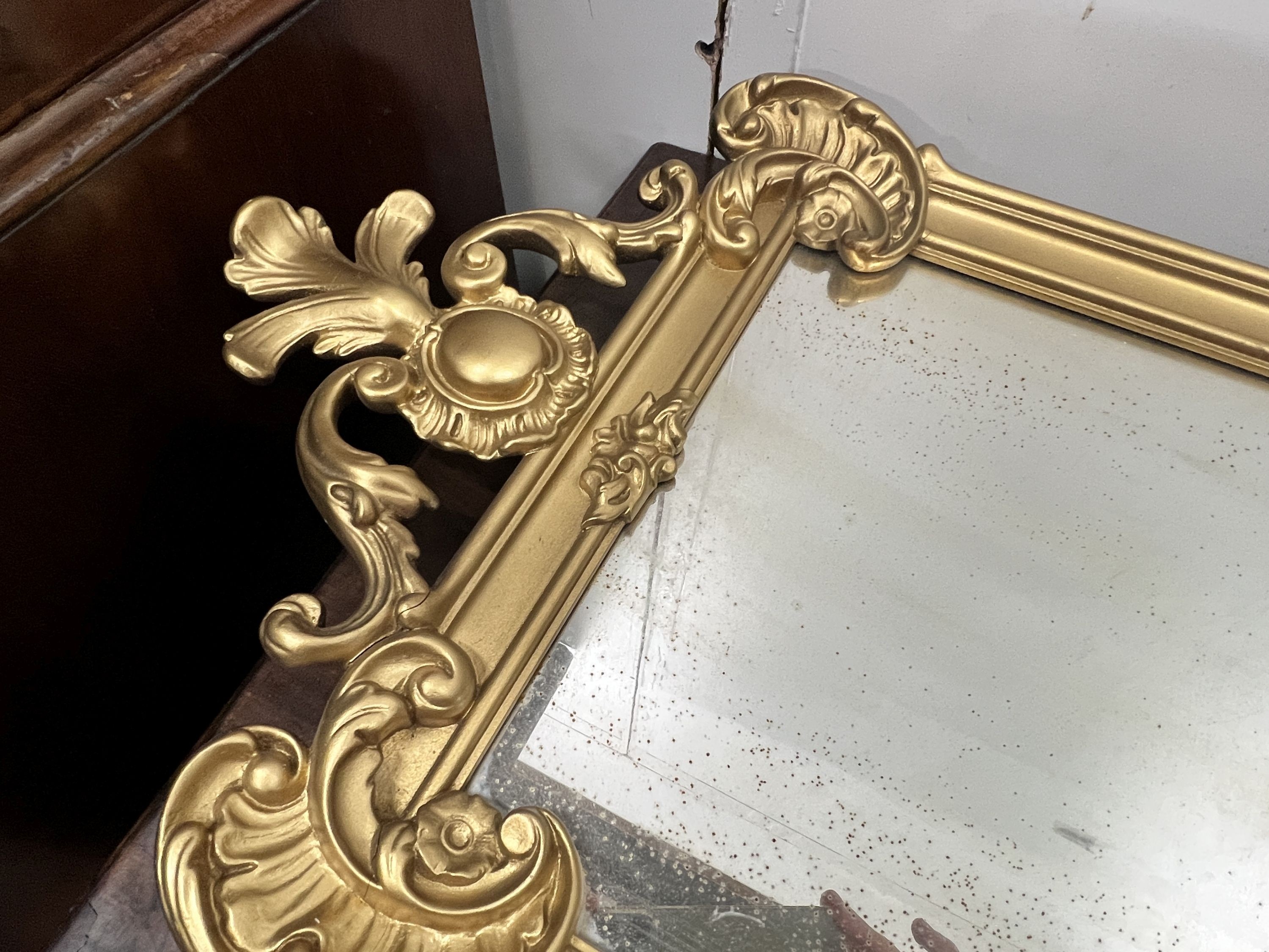 A rectangular giltwood and gesso pier glass, width 41cm, height 94cm - Image 2 of 3