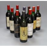 Ten bottles of various wine to include 1975 Clos Saint-Jerome, 1982 Baron Philippe Mouton Cadet,