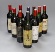 Ten bottles of various wine to include 1975 Clos Saint-Jerome, 1982 Baron Philippe Mouton Cadet,