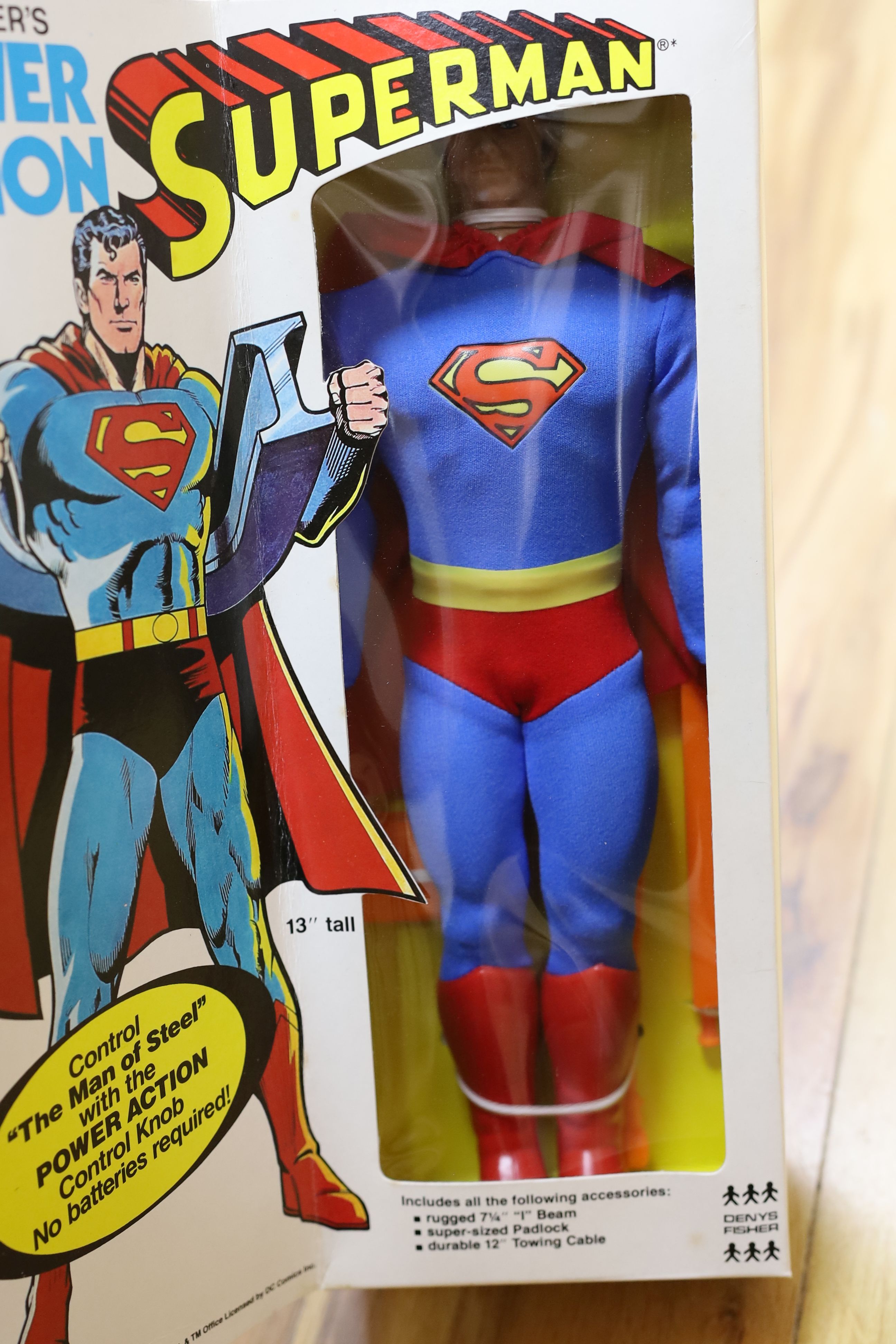 A Denys Fisher Superman, rare, in original box, another unboxed, a Unigate milk float with bottles, - Image 13 of 18