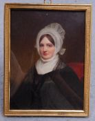 Attributed to William John Newton (1785-1869), portrait miniature of 'Mrs Parker',detailed