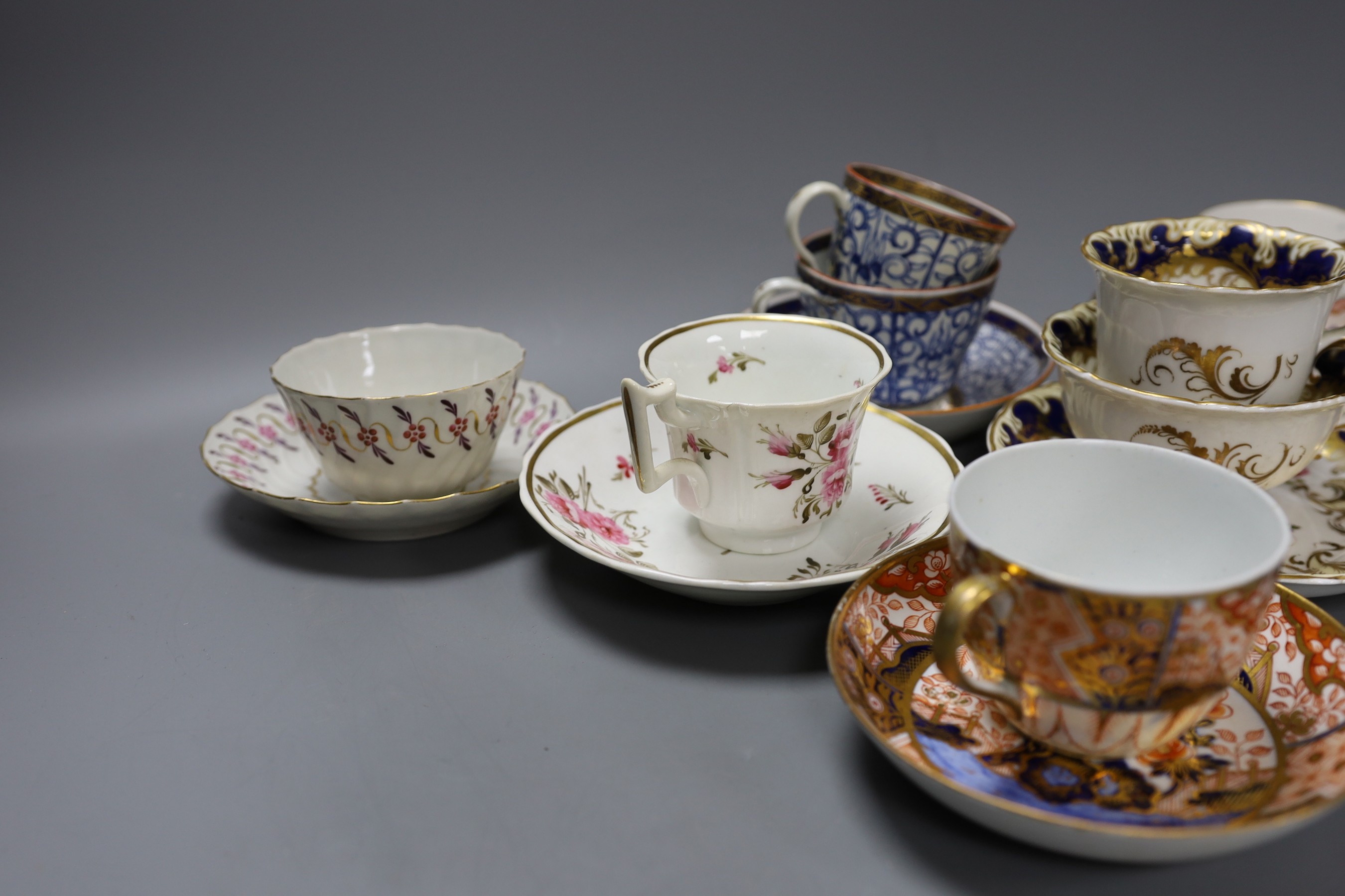 A Spode Imari pattern coffee can and saucer, a Coalport Imari cup and saucer, a Coalport style - Image 3 of 5