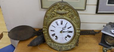 A 19th century French Comtoise eight day clock by Couvent-Breillot a’ Domfront, 42cm