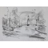 Oskar Kokoschka (1886-1980), lithograph, 'Tower Bridge', signed and numbered 74/75, 63 x 83cm