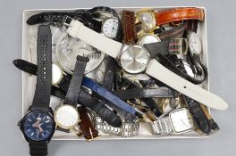 A group of assorted wrist watches, an Ingersoll pocket watch and sundries