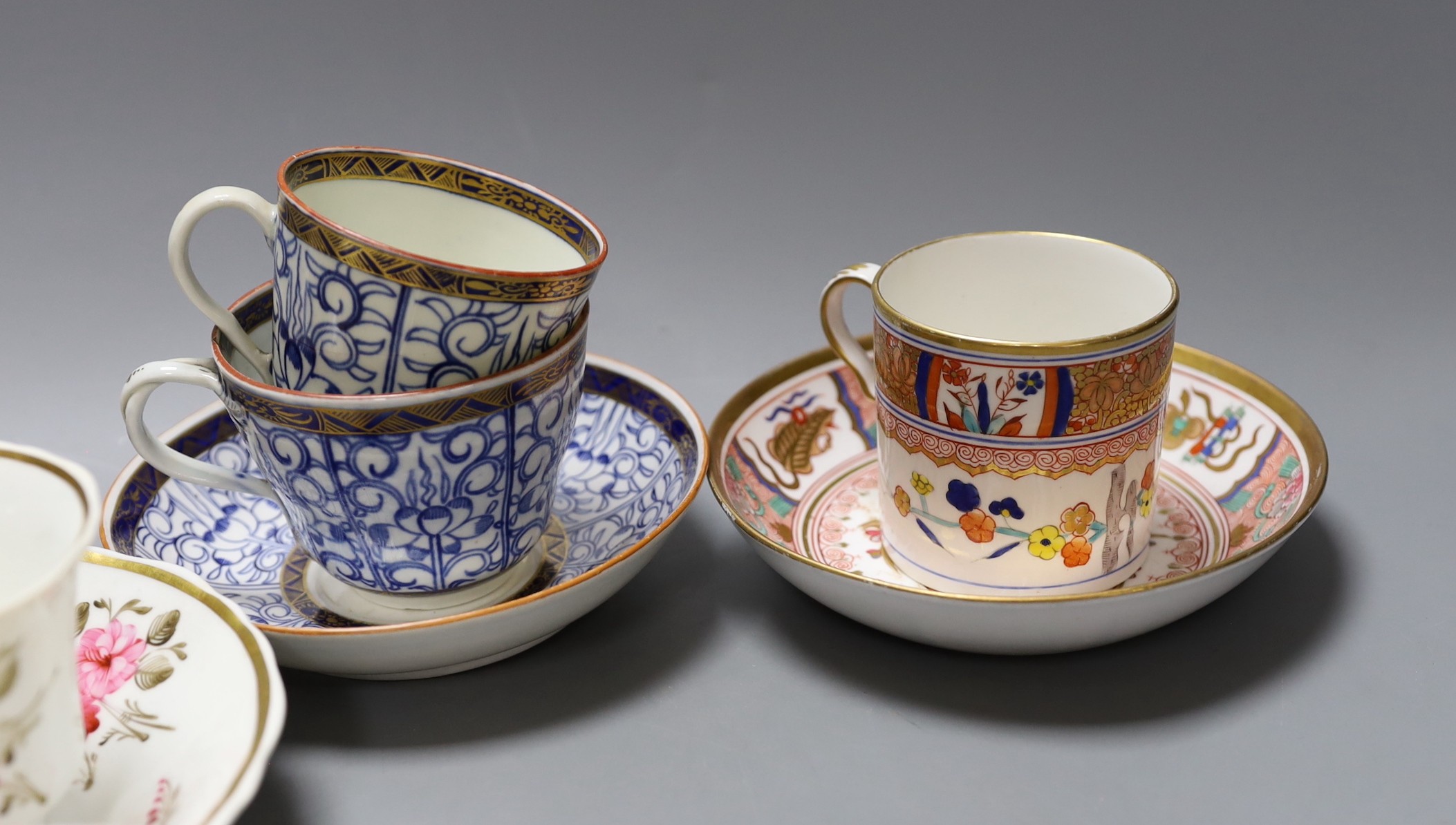 A Spode Imari pattern coffee can and saucer, a Coalport Imari cup and saucer, a Coalport style - Image 5 of 5
