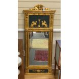A 19th century Scandinavian giltwood and gesso pier glass, width 56cm, height 130cm