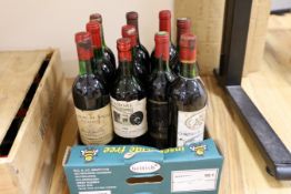 Ten bottles of various wine to include Dolamore 1966, Chateau la Tour Puyblanquet, Pomerol 1980,