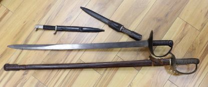 A 19th century Naval sword marked Wilkinson and a Hawks and Co. George V officer's dress sword and
