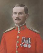 English School c.1900, hand tinted photograph, Portrait of Captain William Northey DSO, 37 x 30cm