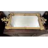 A rectangular giltwood and gesso pier glass, width 41cm, height 94cm