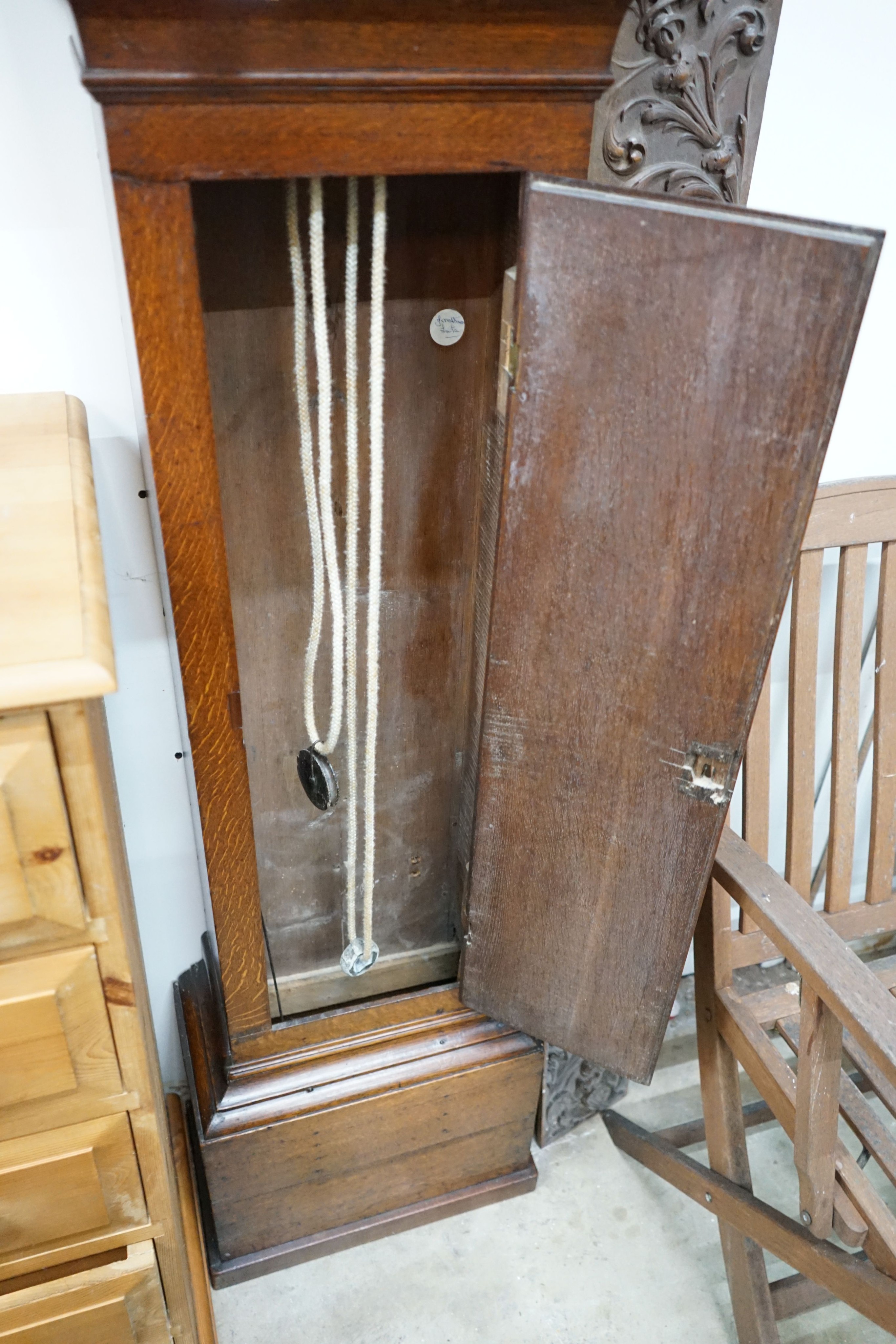 An early 19th century oak 30-hour longcase clock marked Weston, Lewes, height 199cm - Image 3 of 4