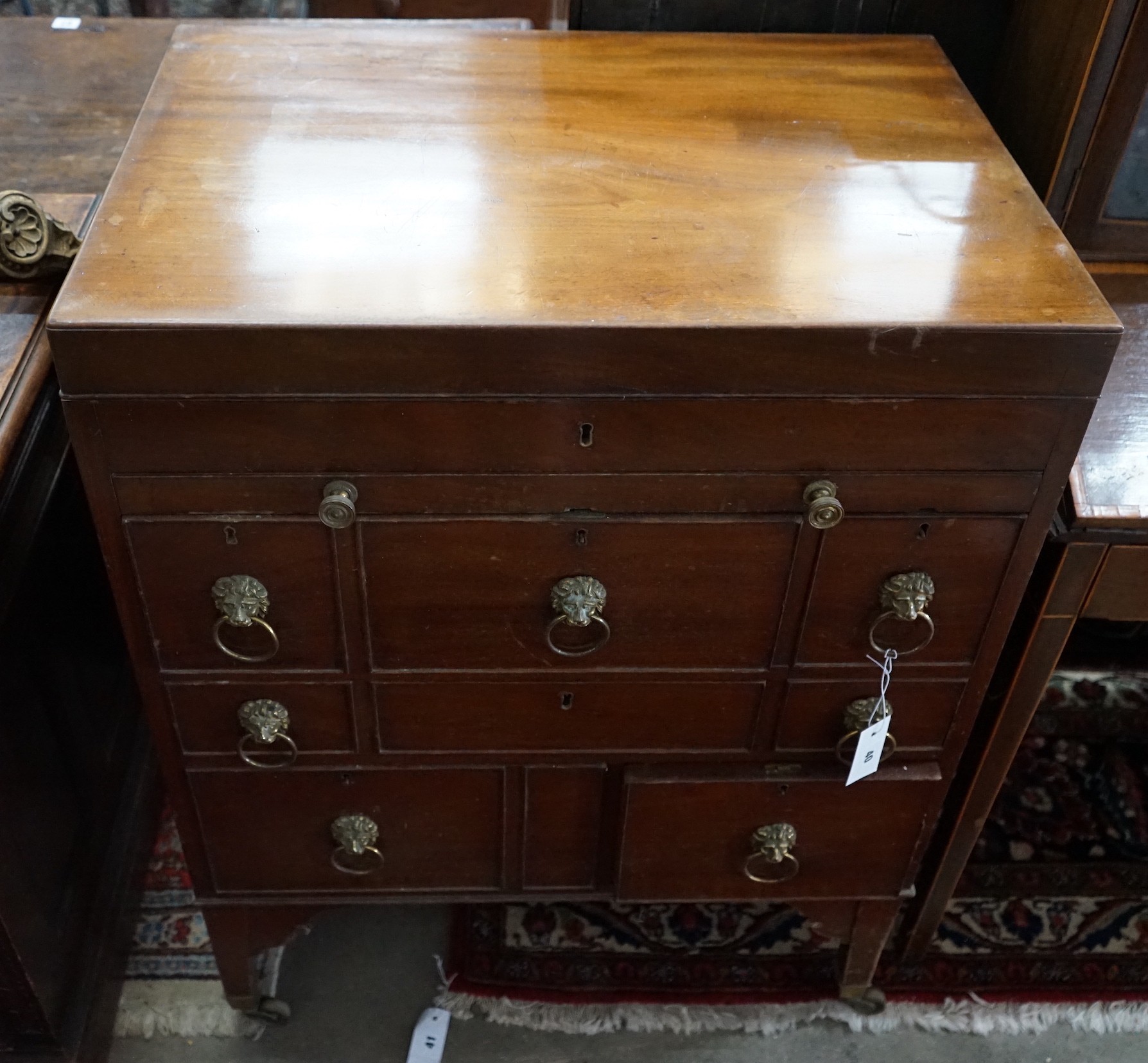 A George III mahogany enclosed washstand, width 70cm, depth 50cm, height 94cm