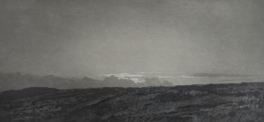 Frank Short (1857-1945), etching, 'Dawn', signed in pencil, 17 x 35.5cm