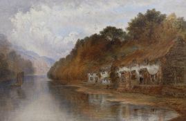 Richard Elmore (fl.1852-1885), oil on canvas, "Autumn on the Dart", signed and dated 1892-3, 50 x
