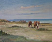 Lage Carlsson (1907-1983), oil on canvas, 'The island of Oland', indistinctly, 37 x 45cm