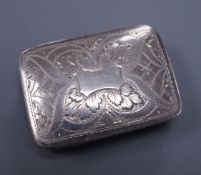 A Victorian silver vinaigrette by Nathaniel Mills, hinges in need of repair, 4cm