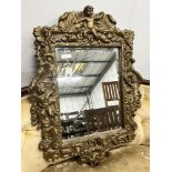 A Victorian style rectangular composition wall mirror, width 70cm, height 90cm