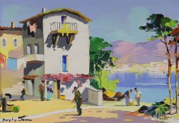 Cecil Rochfort D'Oyly John (1906-1993), oil on canvas, Mediterranean coastal town, signed, with