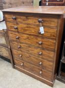 Heal & Son, London, a Victorian mahogany chest of six graduated long drawers, width 76cm, depth