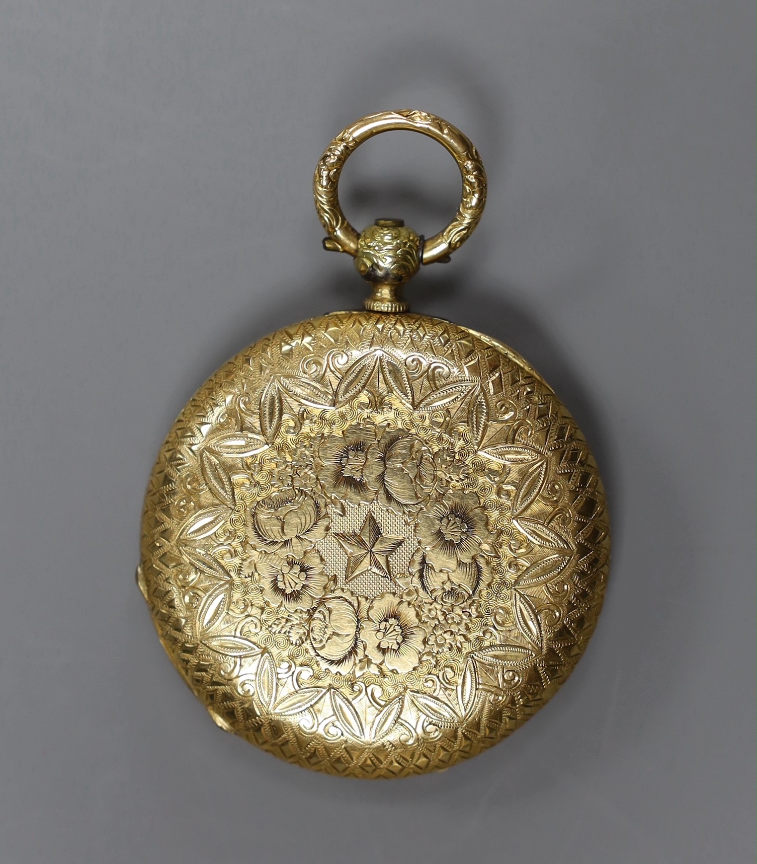 A 19th century Swiss keywind hunter pocket watch, signed Lannier, Geneva, gross weight 42.5 grams - Image 3 of 3