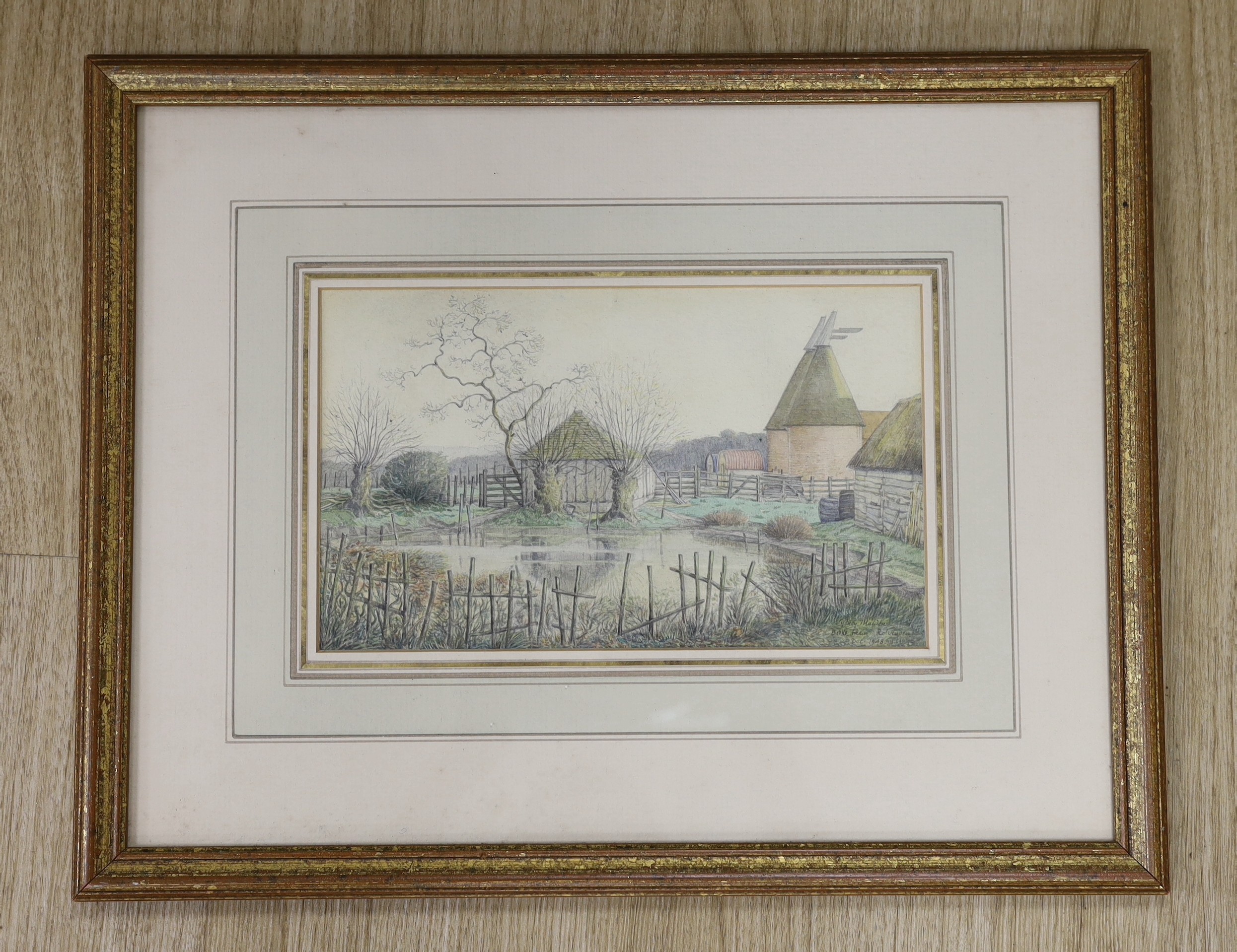 Sydney Maiden (1893-1963), watercolour, 'Bulls Farm, Rolvenden', signed and dated 1948, 15 x 25cm - Image 2 of 2