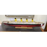 A kit built model of the Titanic, length 109cm