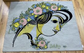 A Bjorn Wiinblad loom-art tapestry; Mimo's Summerhat 34/60. 120x158cm