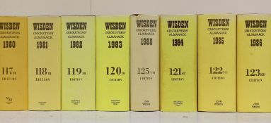 ° ° Wisden, John - Cricketers Almanack for the years 1975 (112th edition) - 2018 (155th edition),