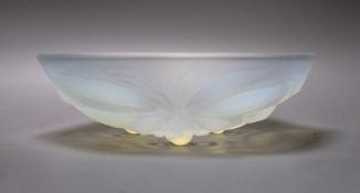 G. Vallon, a frosted glass bowl, 24cm diameter