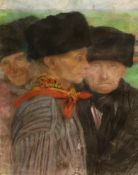 Geneviève Granger (1877-1967), pastel on paper, Study of three Dutchmen, signed, 61 x 50cm,