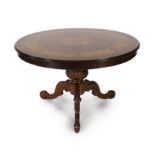 A Victorian style walnut and marquetry breakfast table Victorian-style walnut and marquetry