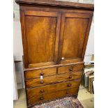 A Victorian mahogany linen press, length 122cm, depth 60cm, height 210cm