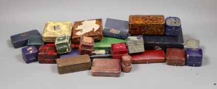 A quantity of assorted jewellery boxes, including gilt tooled leather.