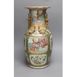 A 19th century Chinese Cantonese famille rose baluster vase, 44cm tall