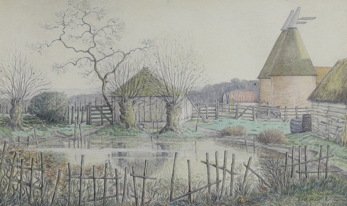 Sydney Maiden (1893-1963), watercolour, 'Bulls Farm, Rolvenden', signed and dated 1948, 15 x 25cm