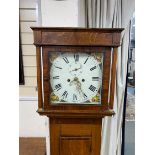 An early 19th century eight day longcase clock with painted dial, height 185cm